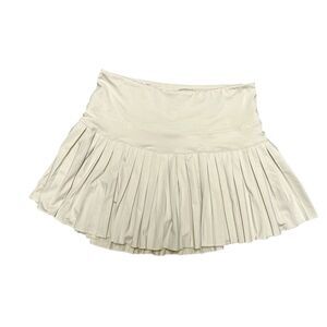 Women's Cream Pleated Skort